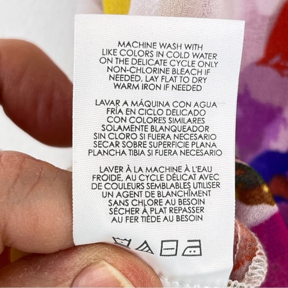 CABI Passion Top Blouse Floral Pinks Sheer EUC #4347 - Picture 11 of 12